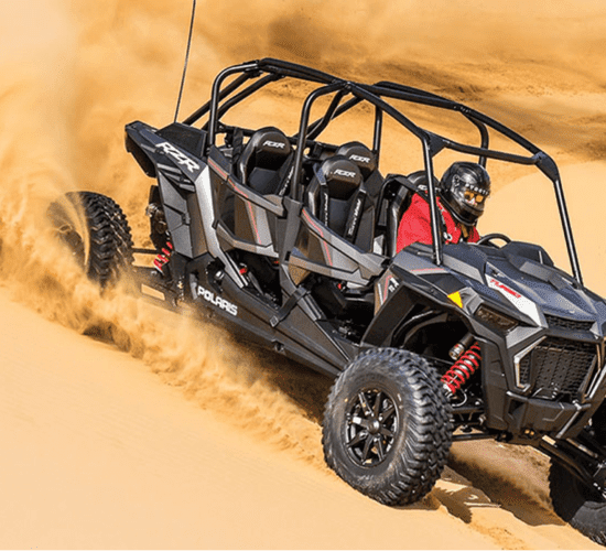 Dune Buggy Dubai Tours of 4 Seater Family Can-am Maverick X3 in Desert